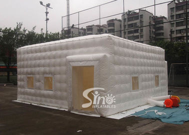 6x6m small white pvc inflatable cube tent with removable windows on 4 sides