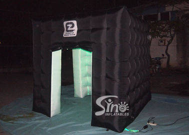 8x8 ft black cube colorful LED inflatable photo booth with custom logo printed
