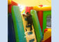 Lead Free PVC Tarpaulin Inflatable Bouncy Castles , Rainbow Castle Slide Inflatable Combo